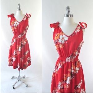 Vintage 80's Tie Top Hawaiian Sundress Dress